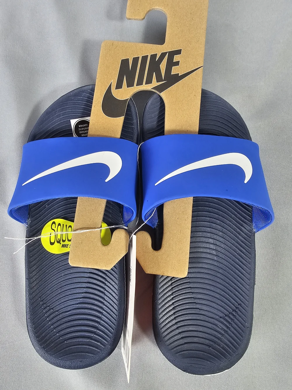Nike Blue & Navy Slide Sandals with White Swoosh Size 12C NWT